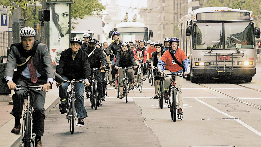 Коли велосипед конкуруватиме з іншими видами транспорту, повітря стане чистішим. Фото з сайту npr.org 